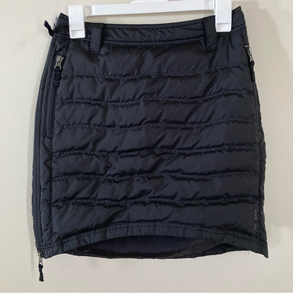 Skhoop Womena Black Down Quilted Apres Mini Skirt Size XS